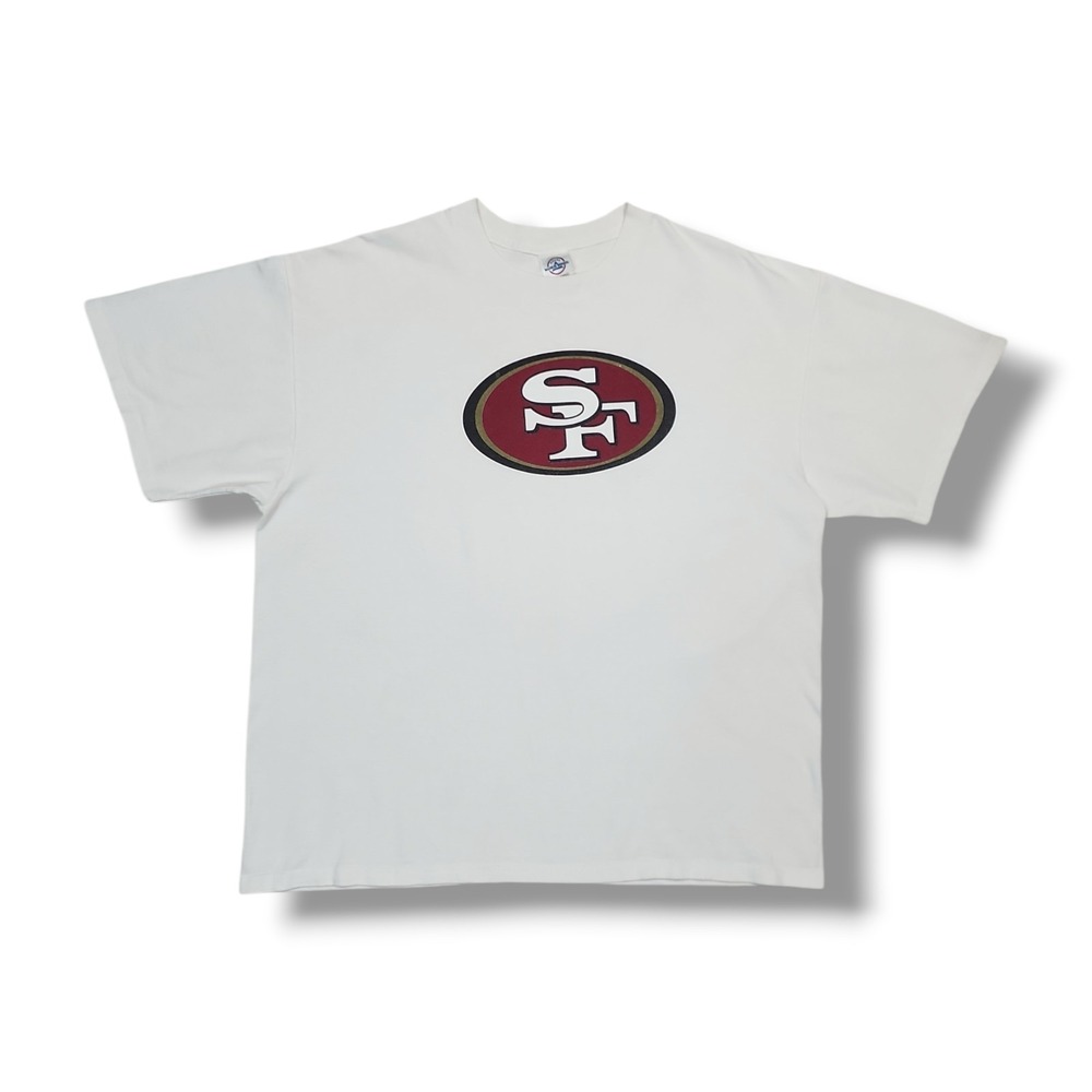 Vintage NFL San Francisco 49ers White Delta Magnum Weight T-Shirt‎ Men's XL